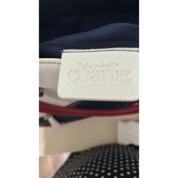 Vintage Charming Charlie Patriotic, Nautical ,Red White & Blue Shoulder tote bag - Picture 11 of 12